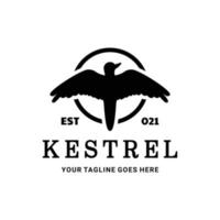 design de logotipo moderno exclusivo de pássaros kestrel na cor preto e branco vetor