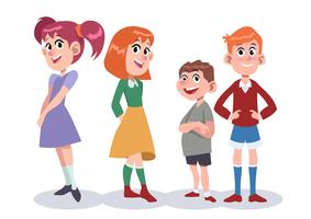 Ilustração de conjunto de caracteres de crianças vetor