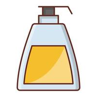 ilustração em vetor shampoo em um fundo transparente. símbolos de qualidade premium. ícone de cor plana de linha de vetor para conceito e design gráfico.