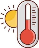 ilustração vetorial de temperatura em um fundo transparente. símbolos de qualidade premium. ícone de cor plana de linha de vetor para conceito e design gráfico.