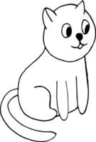 ícone de gato. doodle desenhado à mão. , escandinavo, nórdico, minimalismo monocromático animal de estimação fofo engraçado vetor