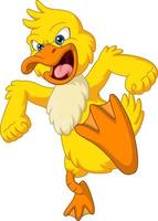 mascote de desenho animado de pato amarelo com raiva vetor