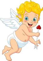 Cupido bonitinho dos desenhos animados segurando flechas