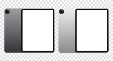frente e verso do tablet. tablet de tela de maquete com tela em branco. ilustração vetorial realista. eps10 vetor