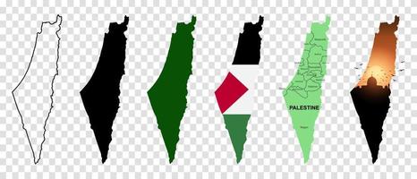 mapa vetorial da Palestina isolado no fundo branco. ilustração vetorial vetor