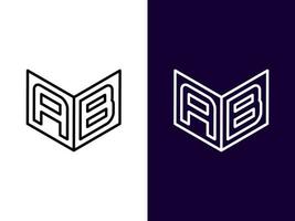 letra inicial ab design de logotipo 3d moderno minimalista vetor