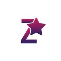 design de logotipo de letra inicial vector z com estrela