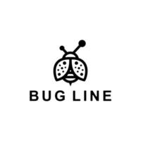 o logotipo é criado no estilo de linha de arte que forma o bug vetor