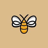 design de logotipo de vetor de mascote simples abelha voando
