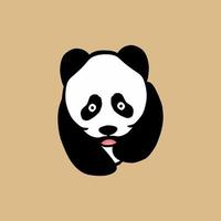 panda de design de logotipo de vetor de mascote simples