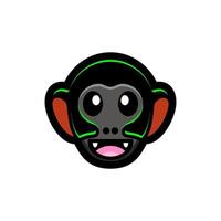 macaco de design de logotipo de mascote simples vetor