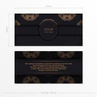 design de cartão de convite de luxo preto com ornamento vintage de ouro. pode ser usado como plano de fundo e papel de parede. elementos vetoriais elegantes e clássicos prontos para impressão e tipografia. vetor