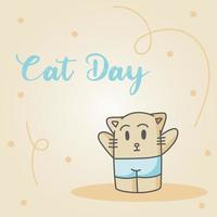 dia mundial do gato. ilustração vetorial. feriado. abrace seu gato. vetor