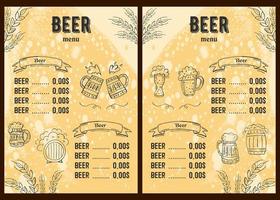 oktoberfest 2022 - festival da cerveja. elementos de doodle desenhados à mão. feriado tradicional alemão. outubro, cerveja artesanal. losango azul-branco. menu de cerveja vertical. vetor