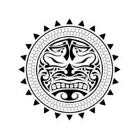 máscara de tatuagem polinésia. máscaras assustadoras no ornamento nativo polinésio. ilustração vetorial isolada vetor