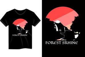 design de camiseta vintage do santuário da floresta vetor