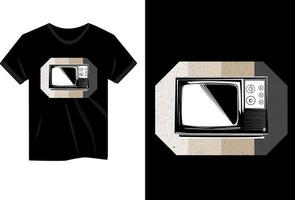 design de camiseta vintage de televisão antiga vetor