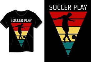 design de camiseta vintage de silhueta de jogo de futebol vetor