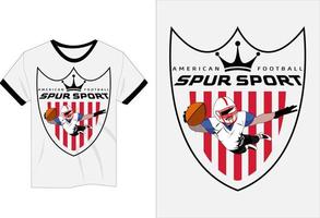 design de camiseta de futebol americano vetor