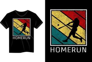 design de camiseta vintage de beisebol home run vetor