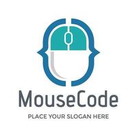 modelo de logotipo de vetor de código do mouse. este design usa tecnologia e símbolo de desenvolvedor. adequado para negócios de programador.