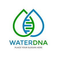 modelo de logotipo de vetor de dna de água. este design usa o símbolo do cromossomo. adequado para a natureza.
