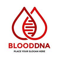 modelo de logotipo de vetor de DNA de sangue. este design usa o símbolo do cromossomo. adequado para ciência