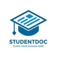 modelo de logotipo de vetor de documento de estudante.