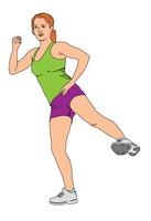 Silhueta de mulher elegante fazendo exercícios de fitness. Garota do clube de fitness