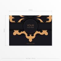 design de cartão postal escuro com ornamento abstrato mandala vintage. elementos vetoriais elegantes e clássicos prontos para impressão e tipografia. vetor