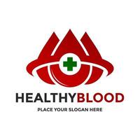 modelo de logotipo de vetor de sangue saudável. este design usa o símbolo cruzado. adequado para médicos.