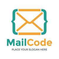 modelo de logotipo de vetor de código de correio. este símbolo de envelope de design. adequado para negócios.