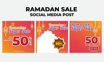 modelo de postagem em mídia social de venda do ramadã vetor