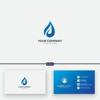 logotipo moderno de água e folha vetor