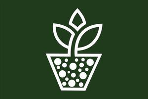 plantas ornamentais em vasos logotipo vetor