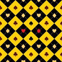 cartão combina com fundo de diamante de tabuleiro de xadrez preto vermelho amarelo vetor