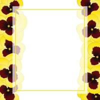 fronteira de cartão de banner de flor de amor-perfeito amarelo vetor