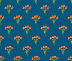 tulipa laranja em fundo azul índigo vetor