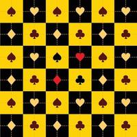 cartão combina com fundo de tabuleiro de xadrez preto vermelho amarelo vetor