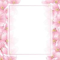 fronteira de cartão de banner de flor de cerejeira sakura vetor