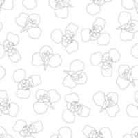 contorno de flor de íris em fundo branco vetor