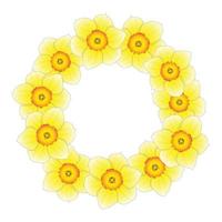 narciso amarelo - coroa de flores de narciso vetor