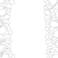 borda de contorno de flor de açafrão vetor