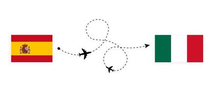 voo e viagem da espanha para o méxico pelo conceito de viagem de avião de passageiros vetor