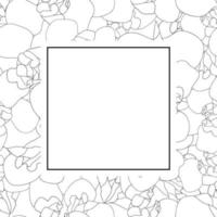 cartão de banner de contorno de flor de íris vetor