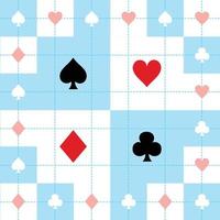 cartão combina com fundo de tabuleiro de xadrez branco vermelho azul vetor