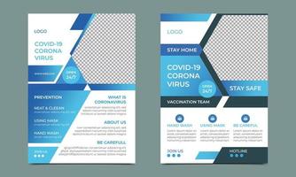 folheto de campanha de coronavírus covid 19 e design de pôster. layout vetorial de modelos de maquetes de capa a4 para folheto, layout de folheto, livreto, design de capa, conceito de prevenção leaflet.coronavirus. vetor