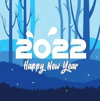 feliz ano novo 2022, ilustração vetorial vetor