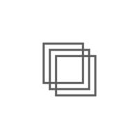 vetor de design de logotipo quadrado de três linhas isolado no fundo branco.