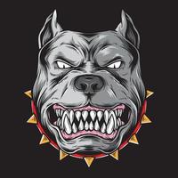 logotipo de vetor de cabeça de cachorro com raiva